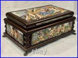 EXC Swiss REUGE 3/72 Music Box, Capodimonte Ceramic Chopin's Tristesse VIDEO