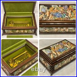 EXC Swiss REUGE 3/72 Music Box, Capodimonte Ceramic Chopin's Tristesse VIDEO