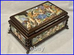 EXC Swiss REUGE 3/72 Music Box, Capodimonte Ceramic Chopin's Tristesse VIDEO