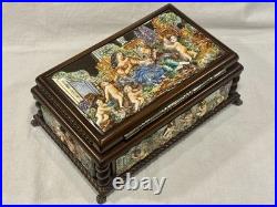 EXC Swiss REUGE 3/72 Music Box, Capodimonte Ceramic Chopin's Tristesse VIDEO