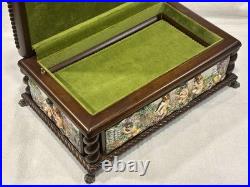 EXC Swiss REUGE 3/72 Music Box, Capodimonte Ceramic Chopin's Tristesse VIDEO