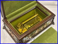 EXC Swiss REUGE 3/72 Music Box, Capodimonte Ceramic Chopin's Tristesse VIDEO