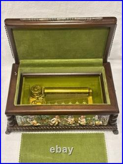 EXC Swiss REUGE 3/72 Music Box, Capodimonte Ceramic Chopin's Tristesse VIDEO