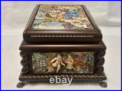 EXC Swiss REUGE 3/72 Music Box, Capodimonte Ceramic Chopin's Tristesse VIDEO