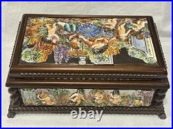 EXC Swiss REUGE 3/72 Music Box, Capodimonte Ceramic Chopin's Tristesse VIDEO