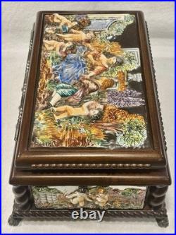 EXC Swiss REUGE 3/72 Music Box, Capodimonte Ceramic Chopin's Tristesse VIDEO