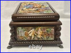 EXC Swiss REUGE 3/72 Music Box, Capodimonte Ceramic Chopin's Tristesse VIDEO