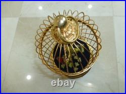 EXC Vintage Swiss Reuge Singing Bird Cage Gold Filled Cage Two Birds Model