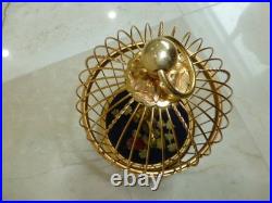EXC Vintage Swiss Reuge Singing Bird Cage Gold Filled Cage Two Birds Model
