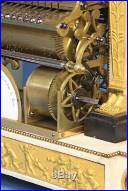 EXCEPTIONAL c1800 FRENCH MUSICAL CLOCK WITH 6-TUNE MUSIC BOX WE SHIP WORLDWIDE