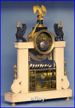 EXCEPTIONAL c1800 FRENCH MUSICAL CLOCK WITH 6-TUNE MUSIC BOX WE SHIP WORLDWIDE