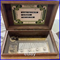 Early 20th Century Switzerland Thorens Cylinder Wooden Music Box