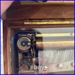 Early 20th Century Switzerland Thorens Cylinder Wooden Music Box