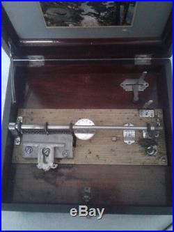 Edwardian 1897 Lyon & Healy 9 1/2 Metal Disc Music Box. Free Shipping