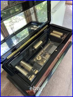 Elegant REUGE 50 Note Music Box 5 Interchangeable Cylinders FREE SHIPPING