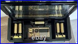 Elegant REUGE 50 Note Music Box 5 Interchangeable Cylinders FREE SHIPPING