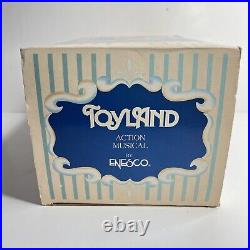 Enesco 1988 TOYLAND Action Musical Box Brahms Lullaby Nursery Baby Vintage 10