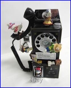 Enesco 1992 Party Line Pay Phone Deluxe Action Music Box with Moving Mice -EUC