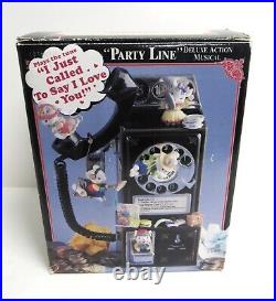 Enesco 1992 Party Line Pay Phone Deluxe Action Music Box with Moving Mice -EUC