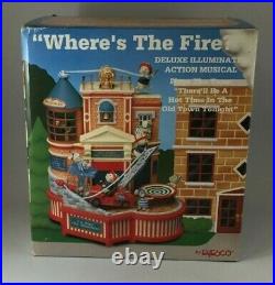 Enesco 1992 Where's There Fire Illuminated Action Musical 590584 NEW