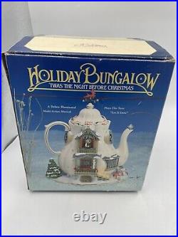 Enesco 1993 Holiday Bungalow Twas the Night Before Christmas Let It Snow Music Enesco 1993 Holiday Bungalow Twas the Night Before Christmas Let It Snow Music
