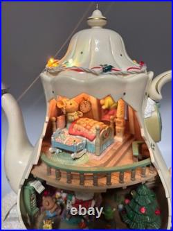 Enesco 1993 Teapot Bungalow Music Box'Twas The Night Before Christmas READ