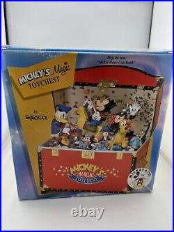 Enesco Disney Mickeys Magic Toy Chest, Mechanical Toy Box Music Maker RARE Works