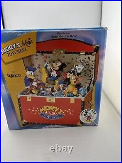 Enesco Disney Mickeys Magic Toy Chest, Mechanical Toy Box Music Maker RARE Works