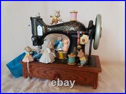 Enesco Music Box Mice On Sewing Machine Favorite Things Vintage 1989 Song Plays