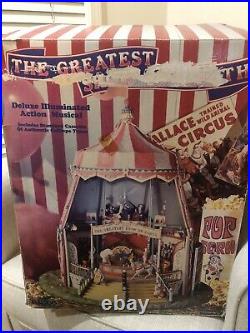 Enesco Music Box THE GREATEST SHOW ON EARTH Circus Lighted Action Musical