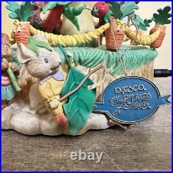 Enesco Rare MELODY MEADOW Lighted Musical Mushroom Mice Carousel Works READ
