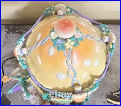 Enesco Rare MELODY MEADOW Lighted Musical Mushroom Mice Carousel Works READ