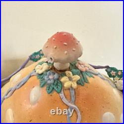Enesco Rare MELODY MEADOW Lighted Musical Mushroom Mice Carousel Works READ