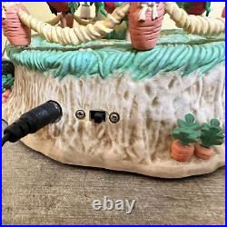 Enesco Rare MELODY MEADOW Lighted Musical Mushroom Mice Carousel Works READ