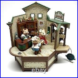 Enesco Small World of Music Mice Music Box Dry Gulch Saloon Camptown Races READ