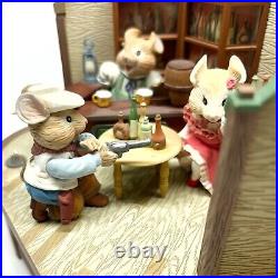 Enesco Small World of Music Mice Music Box Dry Gulch Saloon Camptown Races READ