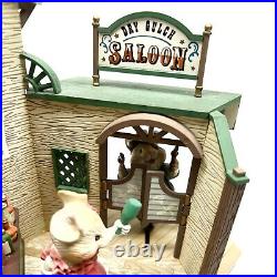 Enesco Small World of Music Mice Music Box Dry Gulch Saloon Camptown Races READ