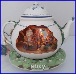 Enesco Teapot Bungalow Illuminated Lighted Action Musical Animated Mice Vintage
