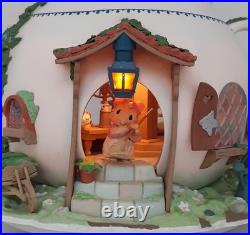 Enesco Teapot Bungalow Illuminated Lighted Action Musical Animated Mice Vintage