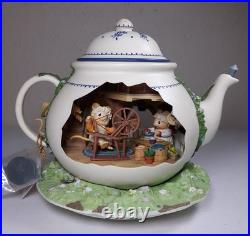 Enesco Teapot Bungalow Illuminated Lighted Action Musical Animated Mice Vintage