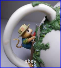 Enesco Teapot Bungalow Illuminated Lighted Action Musical Animated Mice Vintage