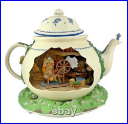 Enesco Teapot Bungalow Lighted Moving Music Box Oh What a Beautiful Morning