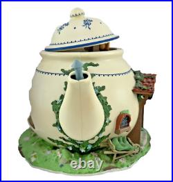 Enesco Teapot Bungalow Lighted Moving Music Box Oh What a Beautiful Morning