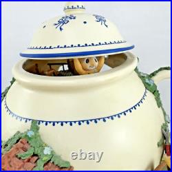 Enesco Teapot Bungalow Lighted Moving Music Box Oh What a Beautiful Morning