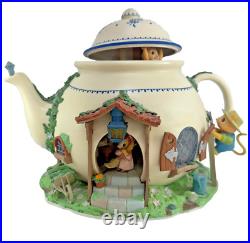 Enesco Teapot Bungalow Lighted Moving Music Box Oh What a Beautiful Morning
