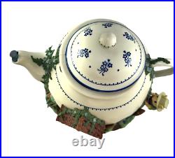 Enesco Teapot Bungalow Lighted Moving Music Box Oh What a Beautiful Morning