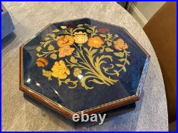Ercolano Sorrento Italy Musical Jewelry Box Wood Octagonal O Sole Mio 2008