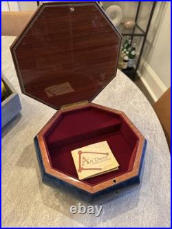 Ercolano Sorrento Italy Musical Jewelry Box Wood Octagonal O Sole Mio 2008