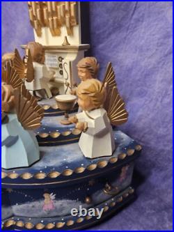 Erzgebirge Music Box Angel Organ Carved Wood Germany Vintage Erzgebirge Music Box Angel Organ Carved Wood Germany Vintage