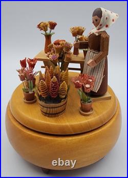 Erzgebirge Steinbach Music Box Blumenmarkt Flower Lady FLAWS READ BLUE Erzgebirge Steinbach Music Box Blumenmarkt Flower Lady FLAWS READ BLUE
